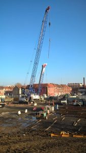 Des engins de chantier présents sur place